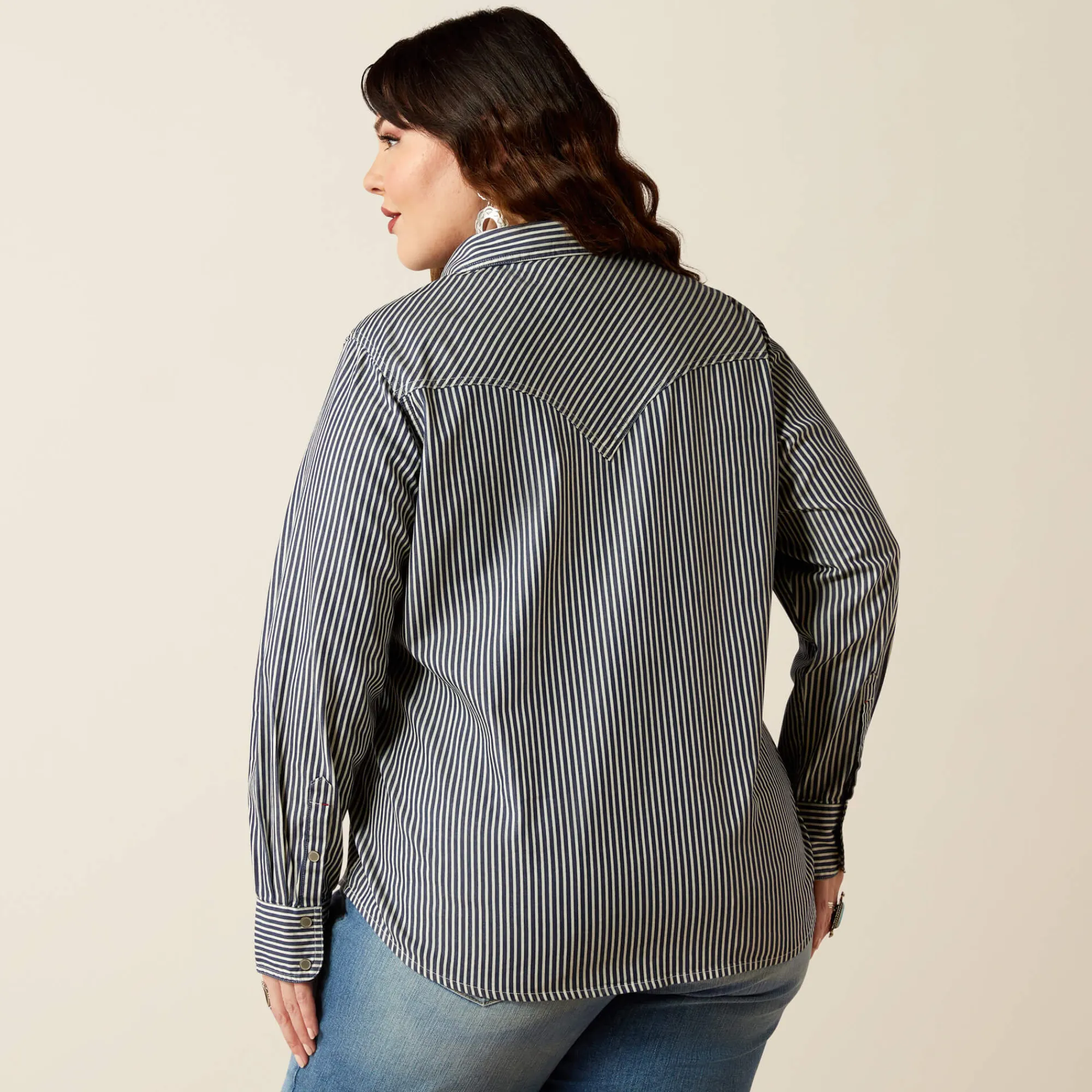 railroad_stripe_western_s_3.webp Shop Railroad Stripe Western Shirt Damen Westernhemden | Oberteile & T-Shirts