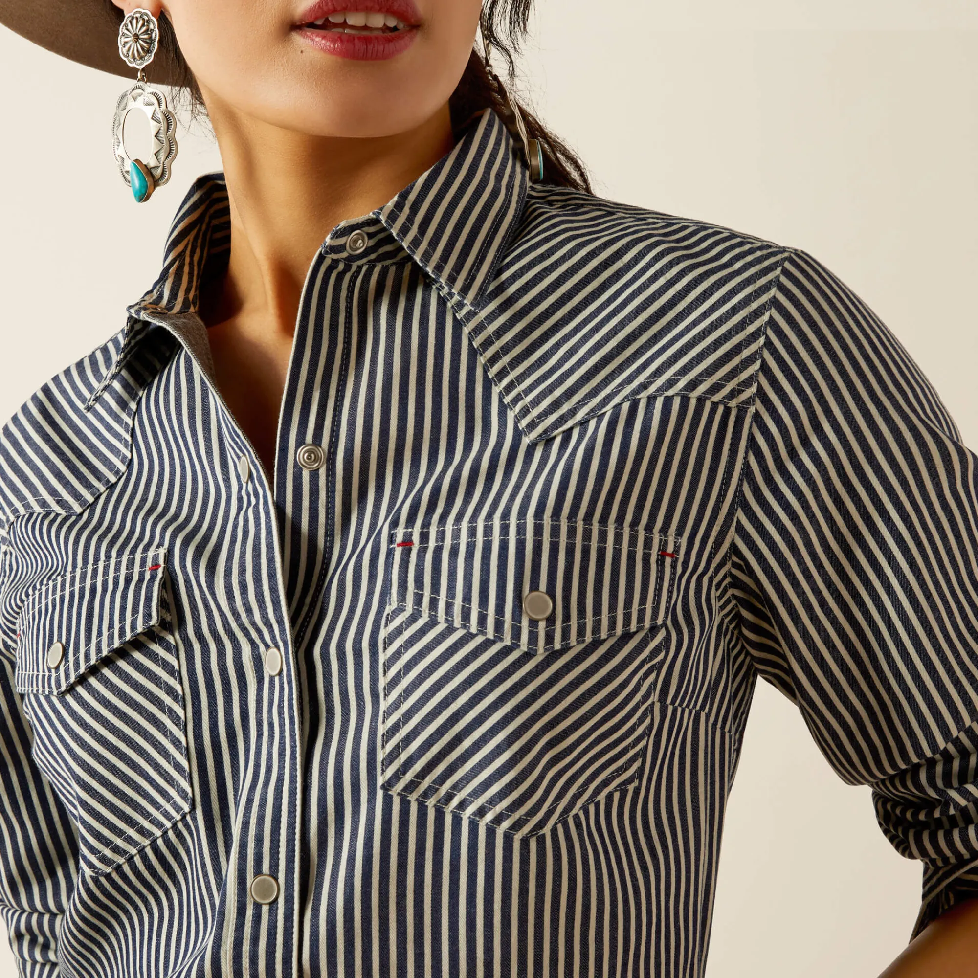 railroad_stripe_western_s_6.webp Shop Railroad Stripe Western Shirt Damen Westernhemden | Oberteile & T-Shirts