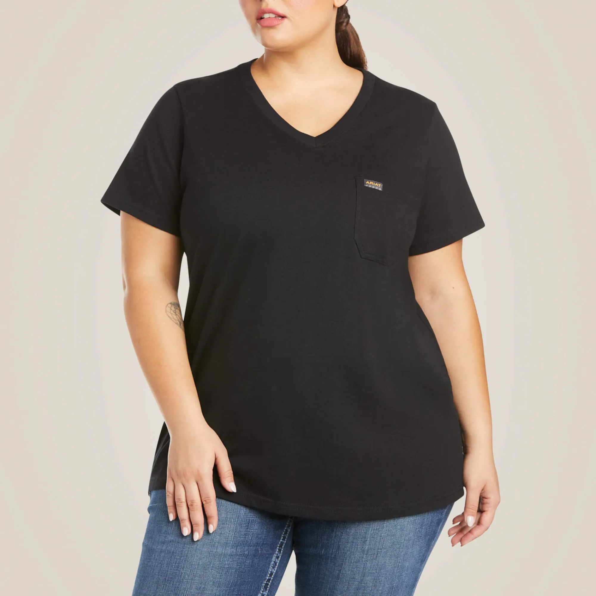 rebar_cotton_strong_vneck_1.webp Store Rebar Cotton Strong V-Neck T-Shirt Damen Tops & T-Shirts | Work